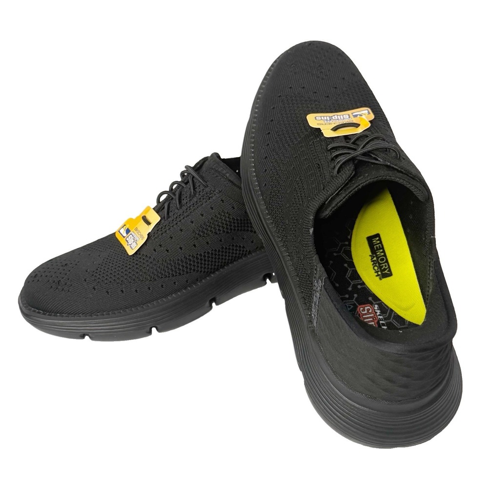 Perry Ellis Portfolio Slip Guard Ultra Foam Work Shoes Black Men's 10.5 WIDE NEW